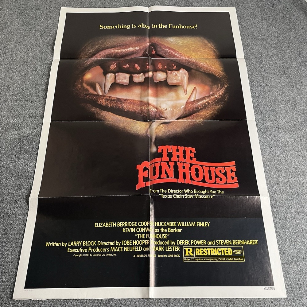 THE FUNHOUSE 1981 MOVIE POSTER 27x41 FOLDED HOOPER HORROR FILM ONE SHEET VTG